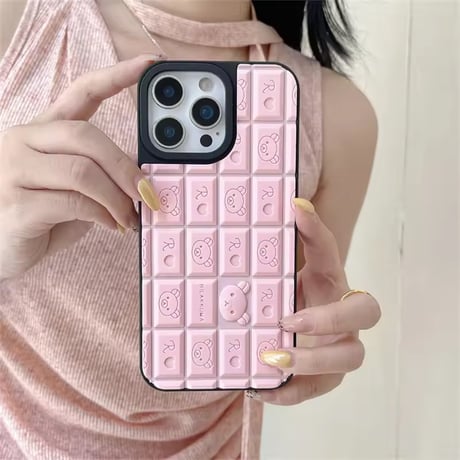 【iPhone17対応】チョコレート型くまさんiPhoneケース