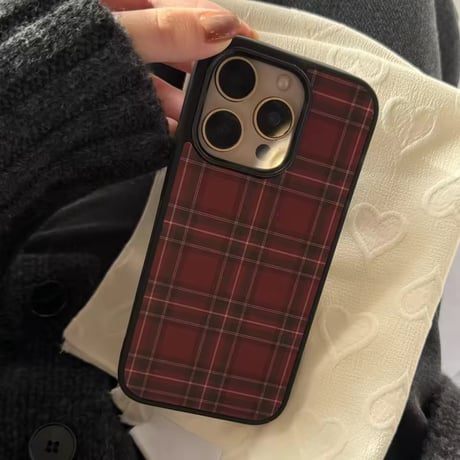 秋色レトロチェックiPhoneケース