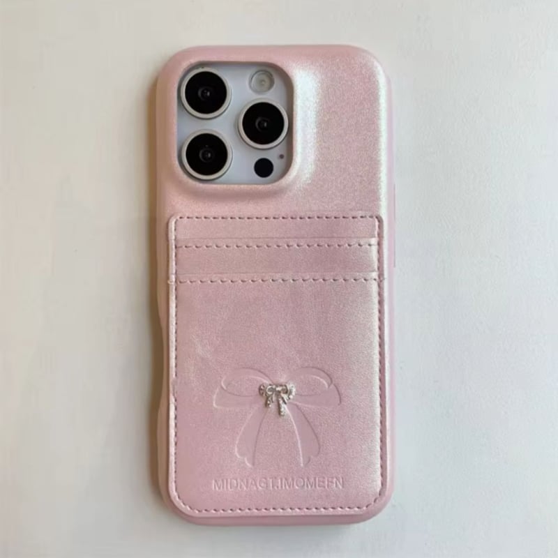 レザーカードホルダー付きバレエコアiPhoneケース | AURALALA | 輸入