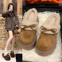 ムートン調リボンボアヒールブーツ