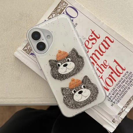 くるくる手書き風ネコちゃんiPhoneケース