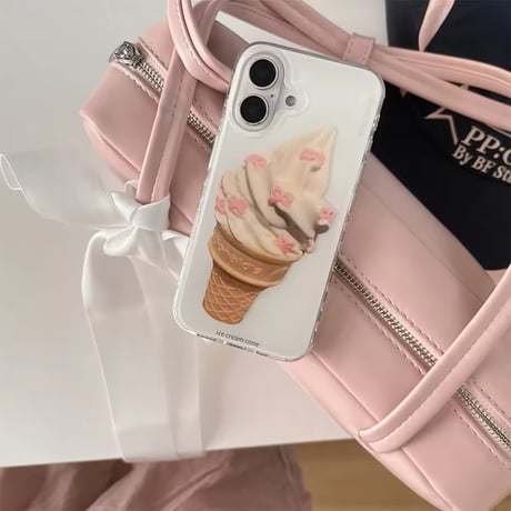 リボン🎀ソフトクリームiPhoneケース