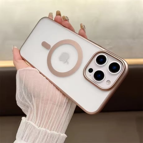 【MagSafe対応】マットメタルシースルーiPhoneケース