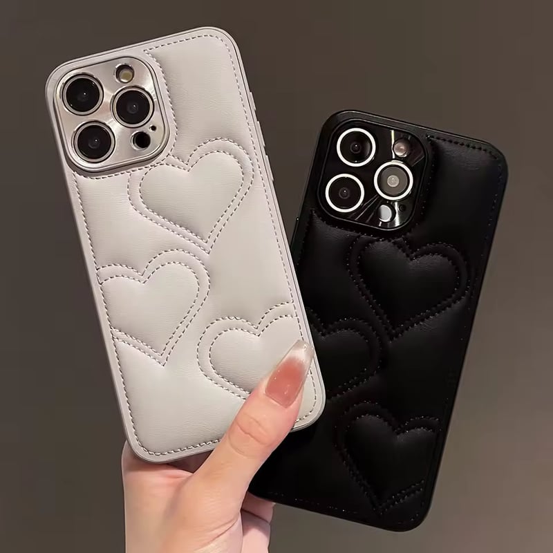 iPhone16e対応！】ハート♡キルティング高級感✨iPhoneケース | AURALAL