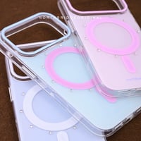 【iPhone17対応】MagSafeポップバイカラーストーンアクセントiPhoneケース