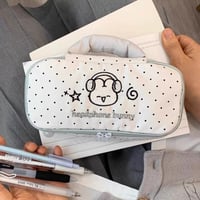 ヘッドフォン🎧うさこドットペンケース/筆箱/ポーチ