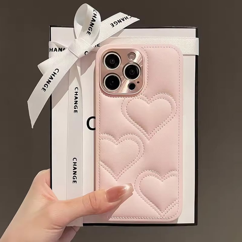 iPhone16e対応！】ハート♡キルティング高級感✨iPhoneケース | AURALAL