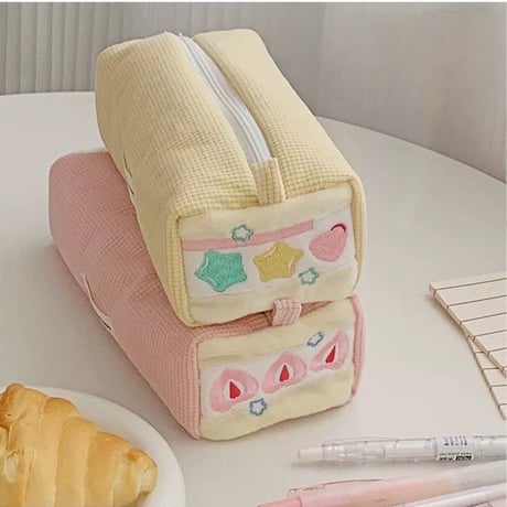 ロールケーキ風ペンケース/筆箱/ポーチ