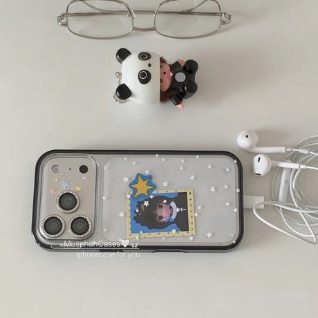 【iPhone17対応】ドットクローバーチャーム🍀スタードットクリアiPhoneケース