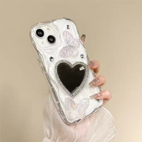 ハートミラー×チョウ クリアiPhoneケース