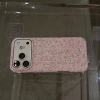 ピンクレオパードキラキラレタリングiPhoneケース
