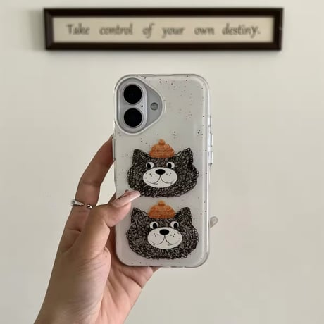 くるくる手書き風ネコちゃんiPhoneケース