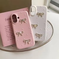 Pearl 3ren ribbon leather iPhoneケース
