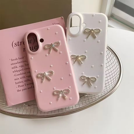 Pearl 3ren ribbon leather iPhoneケース