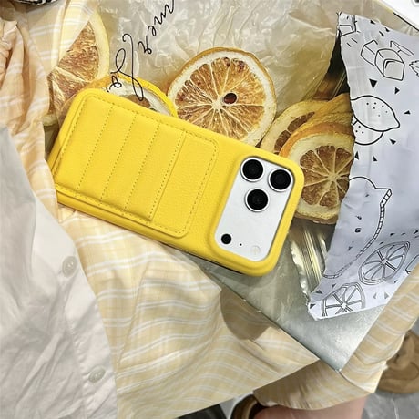 もこもこカードケース付きソフトレザーiPhoneケース