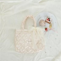 ハートキルティングクッショントートバッグ