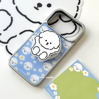 もこもこわんこいっぱいグリップiPhoneケース