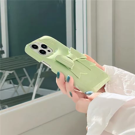 3Dリボン🎀シンプルiPhoneケース