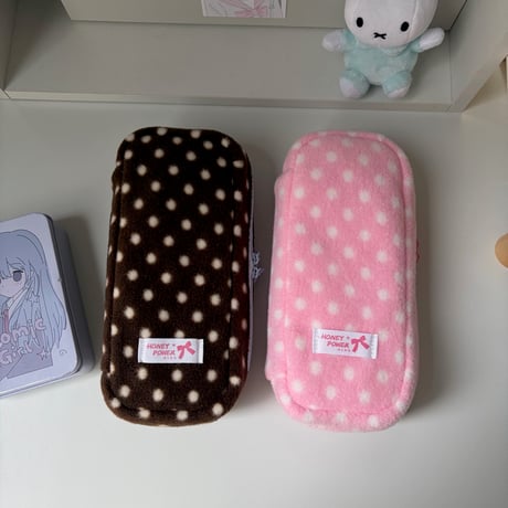 ストロベリー🍓ふわふわドットペンケース/筆箱