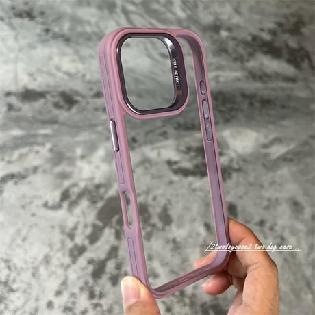 くすみぴんくフレームシンプルクリアiPhoneケース