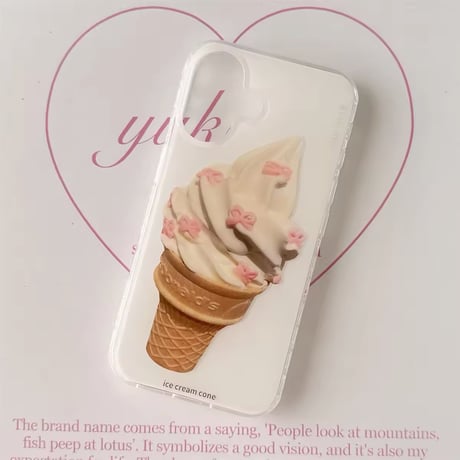 リボン🎀ソフトクリームiPhoneケース