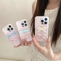 3種のリボン🎀マカロンカラーiPhoneケース