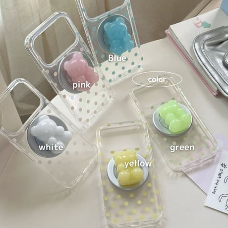 ぷっくりグミ風ベア🧸グリップiPhoneケース/MagSafe