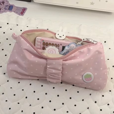 リボンドットポーチ/筆箱/ペンケース