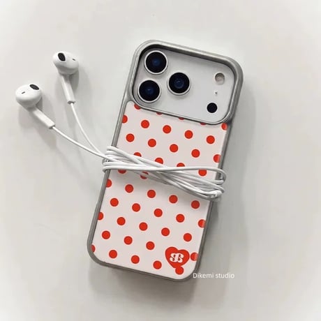 【iPhone17対応】レトロレッドドットiPhoneケース