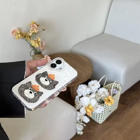 くるくる手書き風ネコちゃんiPhoneケース