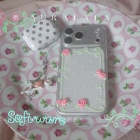 韓国ハンドメイド🌹ローズエレガントクリアiPhoneケース