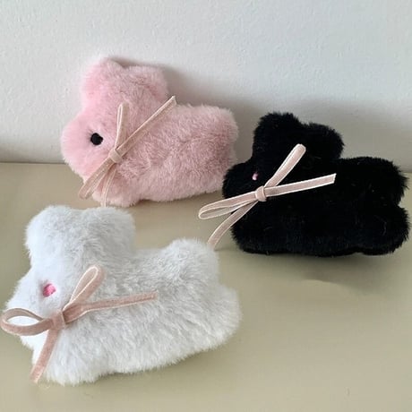 ふわふわうさぎちゃん スマホグリップ