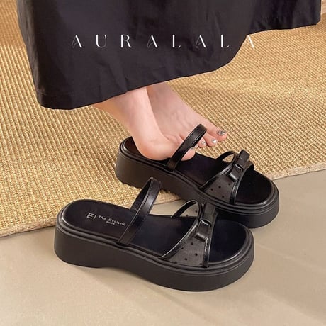 シースルードット厚底サンダル