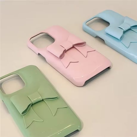 3Dリボン🎀シンプルiPhoneケース