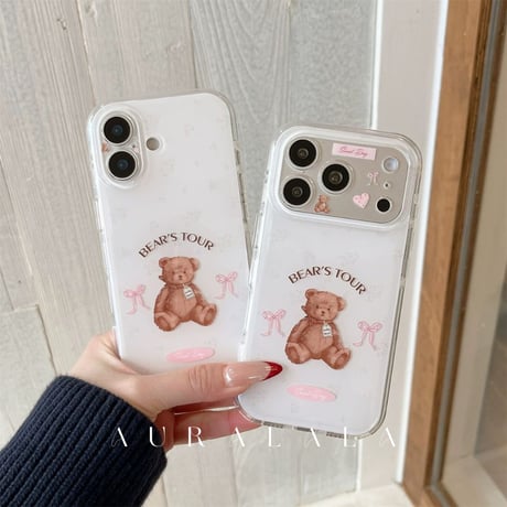 【iPhone17対応】BEAR🧸simple cute iPhoneケース