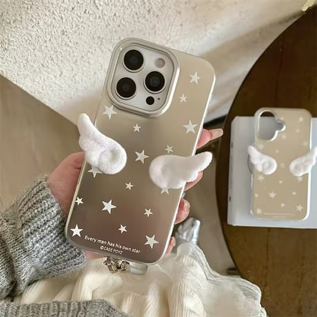 silver star★wing👼iPhoneケース