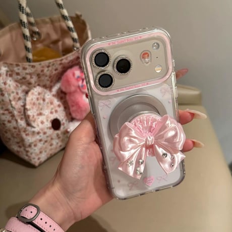 【iPhone17対応】リアル3Dリボングリップ付きiPhoneケース