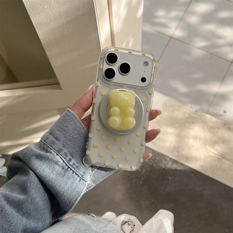 ぷっくりグミ風ベア🧸グリップiPhoneケース/MagSafe