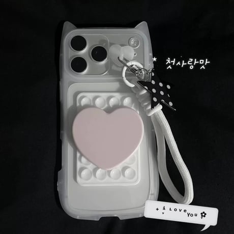 【iPhone17対応】シースルーネコ耳iPhoneｹｰｽ💓アクセサリーセット