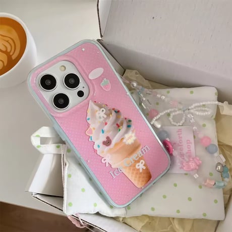 pop iceCream🍦pink iPhoneケース