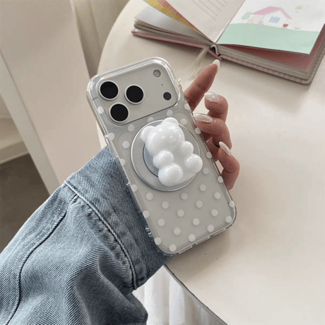 ぷっくりグミ風ベア🧸グリップiPhoneケース/MagSafe