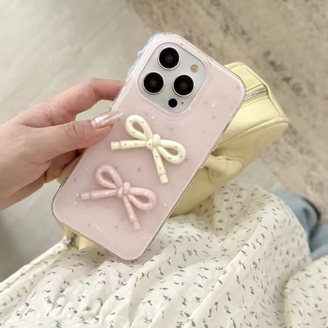 3種のリボン🎀マカロンカラーiPhoneケース
