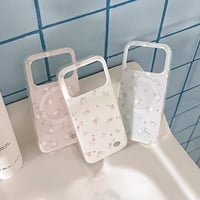 【iPhone17対応】小花柄タグプレートiPhoneケース