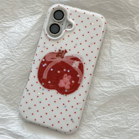 チャーム🍎デコアップルドットiPhoneケース
