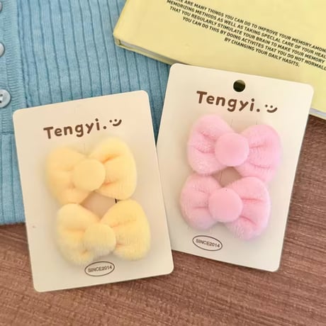 ふわふわリボンヘアクリップ