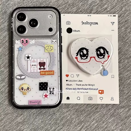 きらきら少女漫画👀メガネっ子iPhoneケース