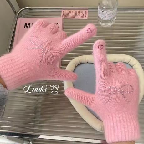 ♡早得♡リボンデコ手袋