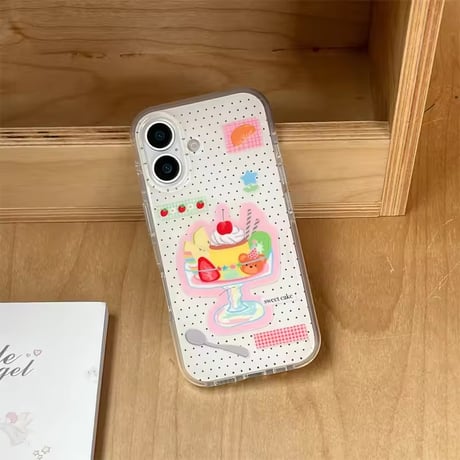 くまさんプリンアラモード🍮グリップ付きiPhoneケース