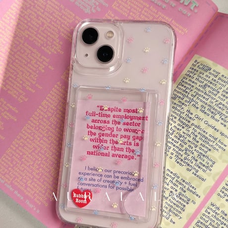【iPhone17対応】カラフル肉球カードホルダー付きiPhoneケース
