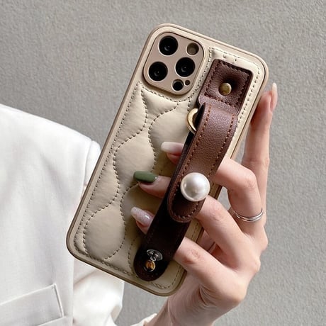 キルティング パール バンド  iPhoneケース